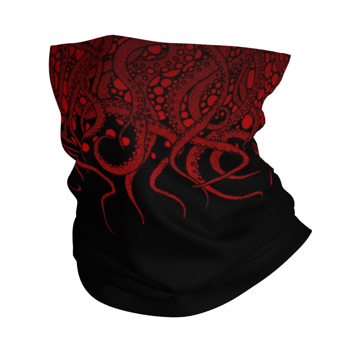 Tech Wear Accessories - Red Tentacles On Black Bandana Neck