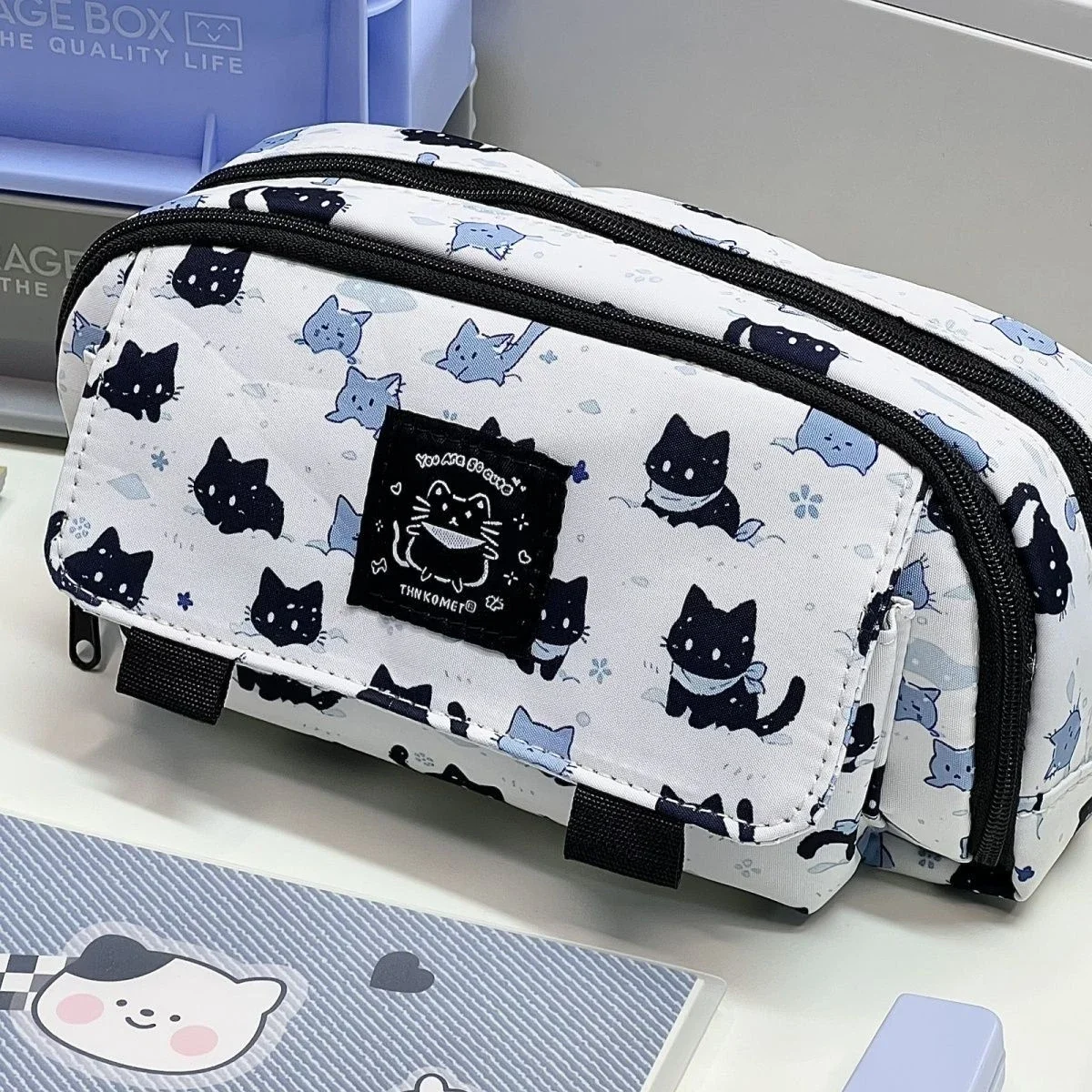 Tech Accessories For Office - Cute Cat Pencil Case Large Capacity