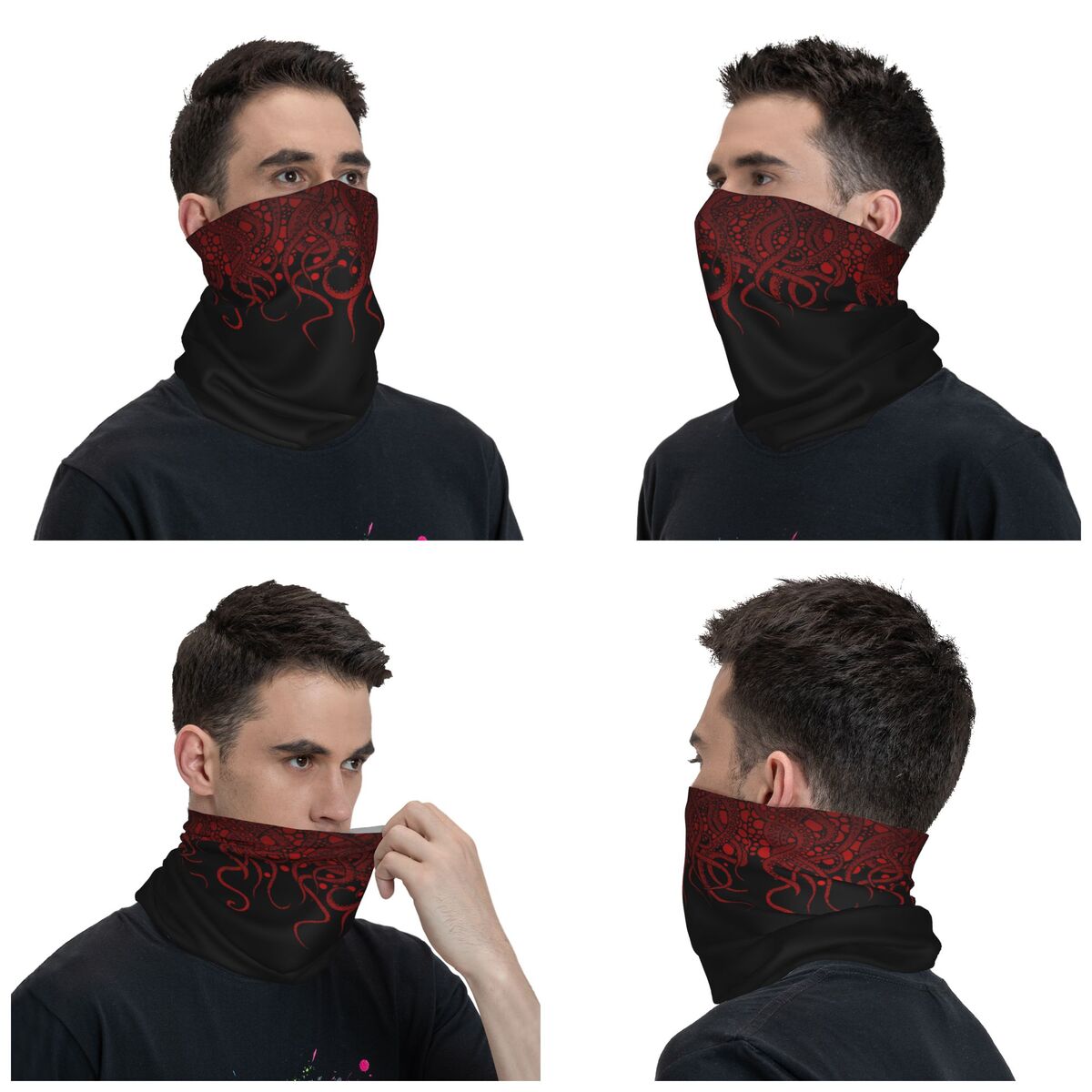 Red Tentacles On Black Bandana - Tech Wear Accessories review and price