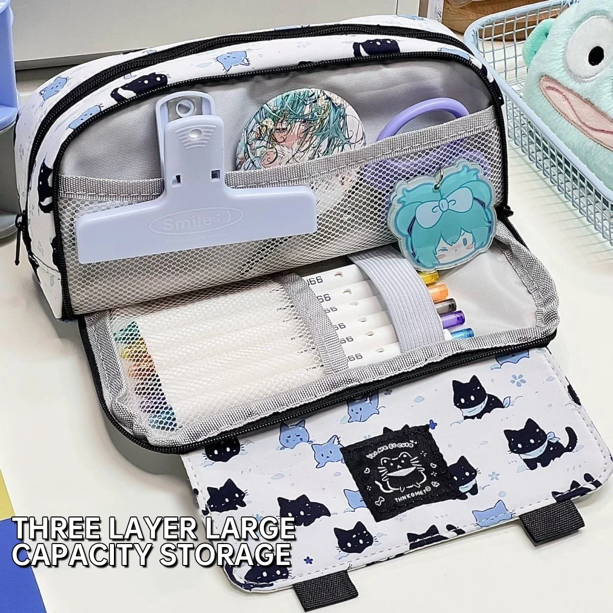 Cute Cat Pencil Case Large Cap - Tech Accessories For Office review and price