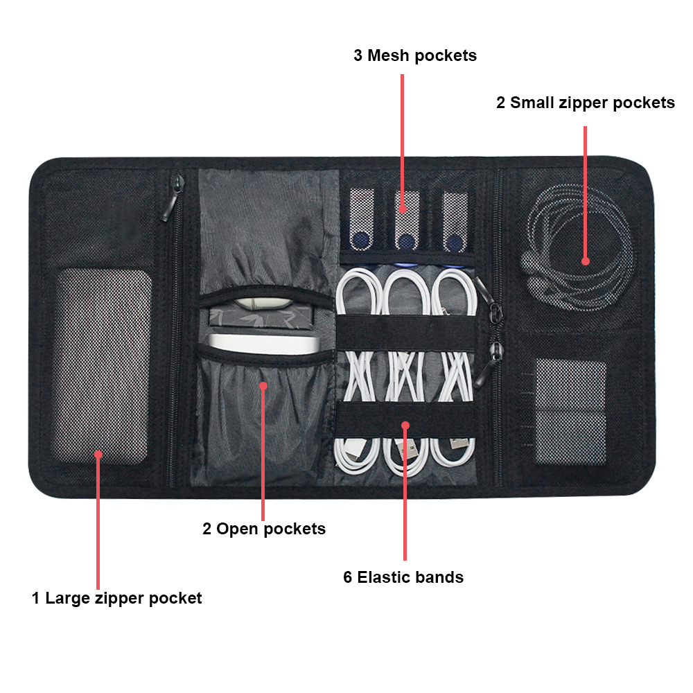 Tech Organizer Bag Cable Stora - Tech Accessories For Office review and price