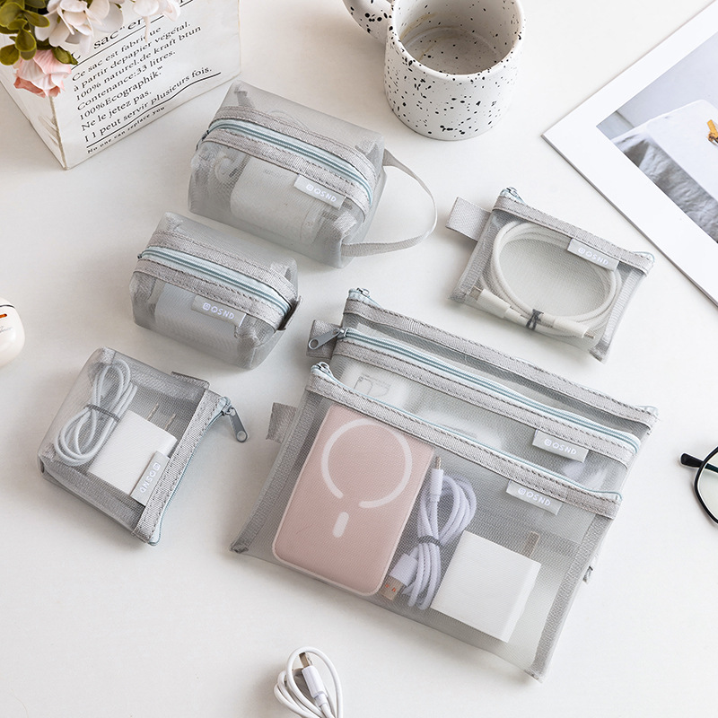 Gray Mesh Organizer Bags – for - Tech Accessories For Desk review and price