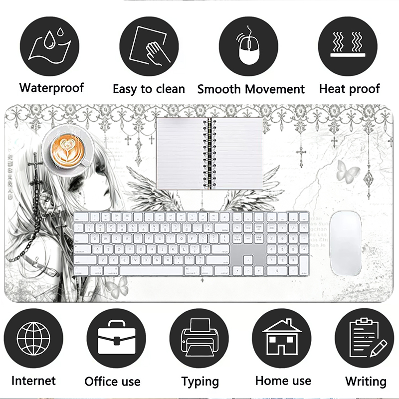 Leather Mousepad Black White A - Tech Accessories For Desk review and price