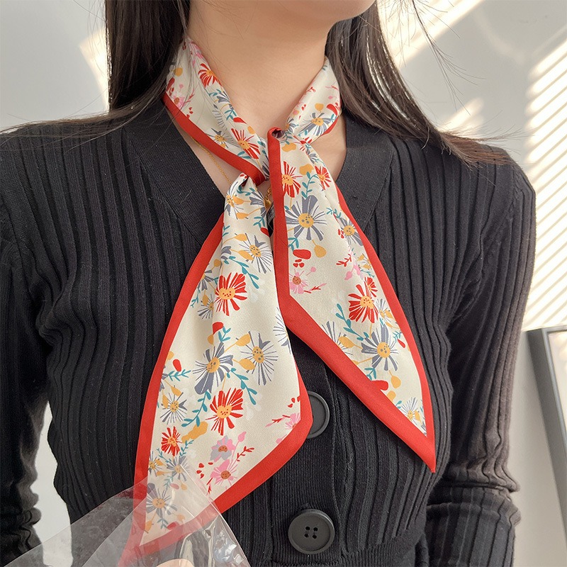 Women Fashion Red Floral Scarf - Useful Tech Accessories review and price
