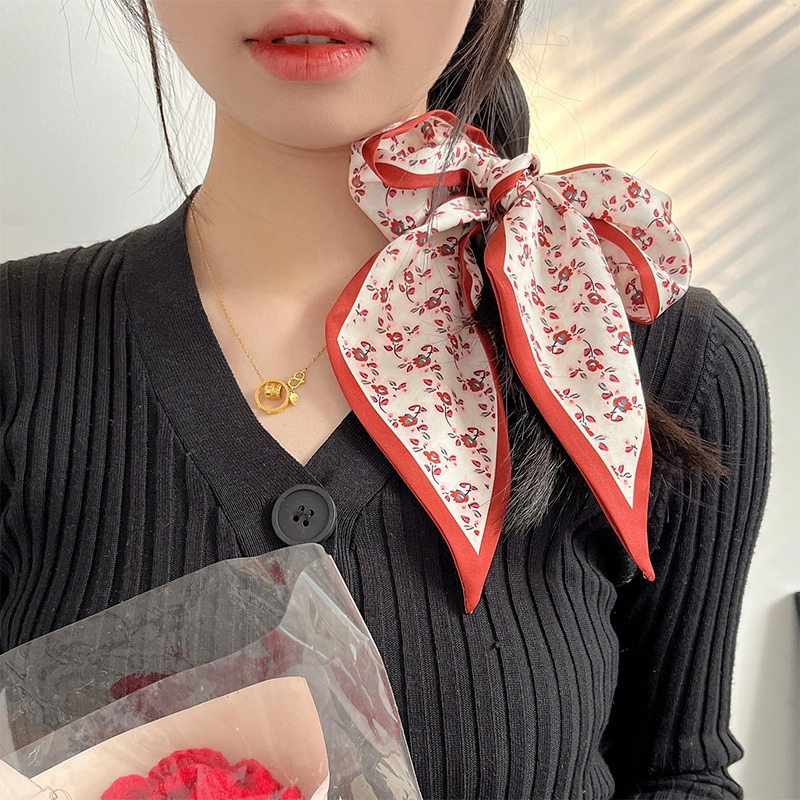 Women Fashion Red Floral Scarf - Useful Tech Accessories review and price